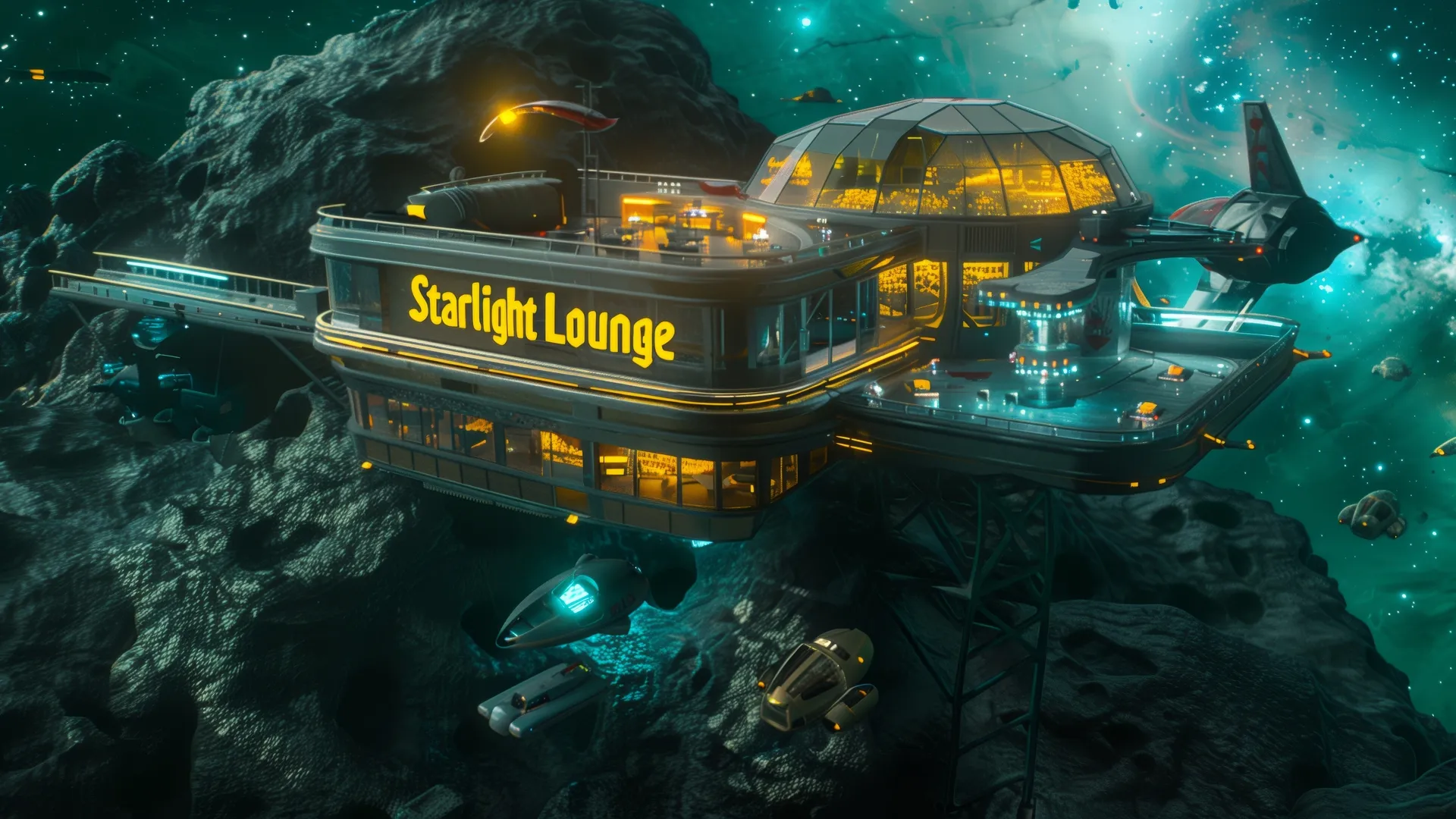 AI艺术科幻太空夜总会4K电脑壁纸