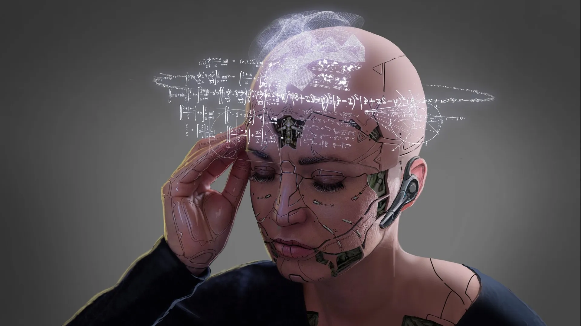 女性AI机械科幻4K壁纸