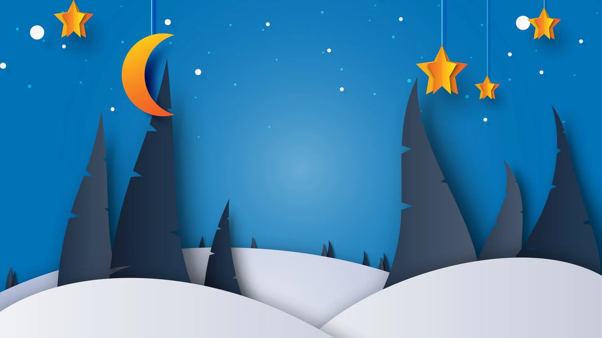 冬季圣诞雪景简约微软4K电脑壁纸