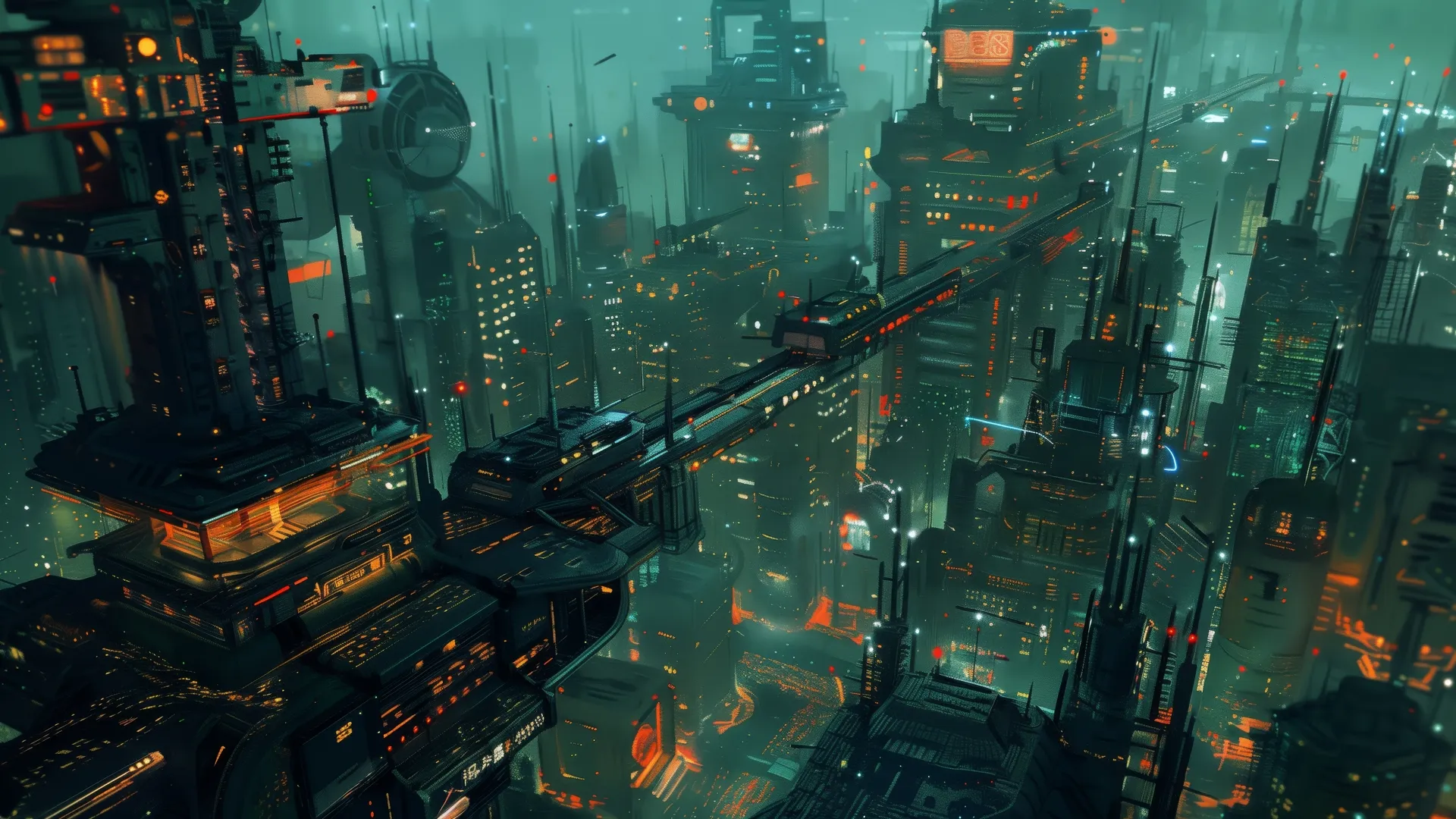 未来科幻城市4K概念艺术贴纸