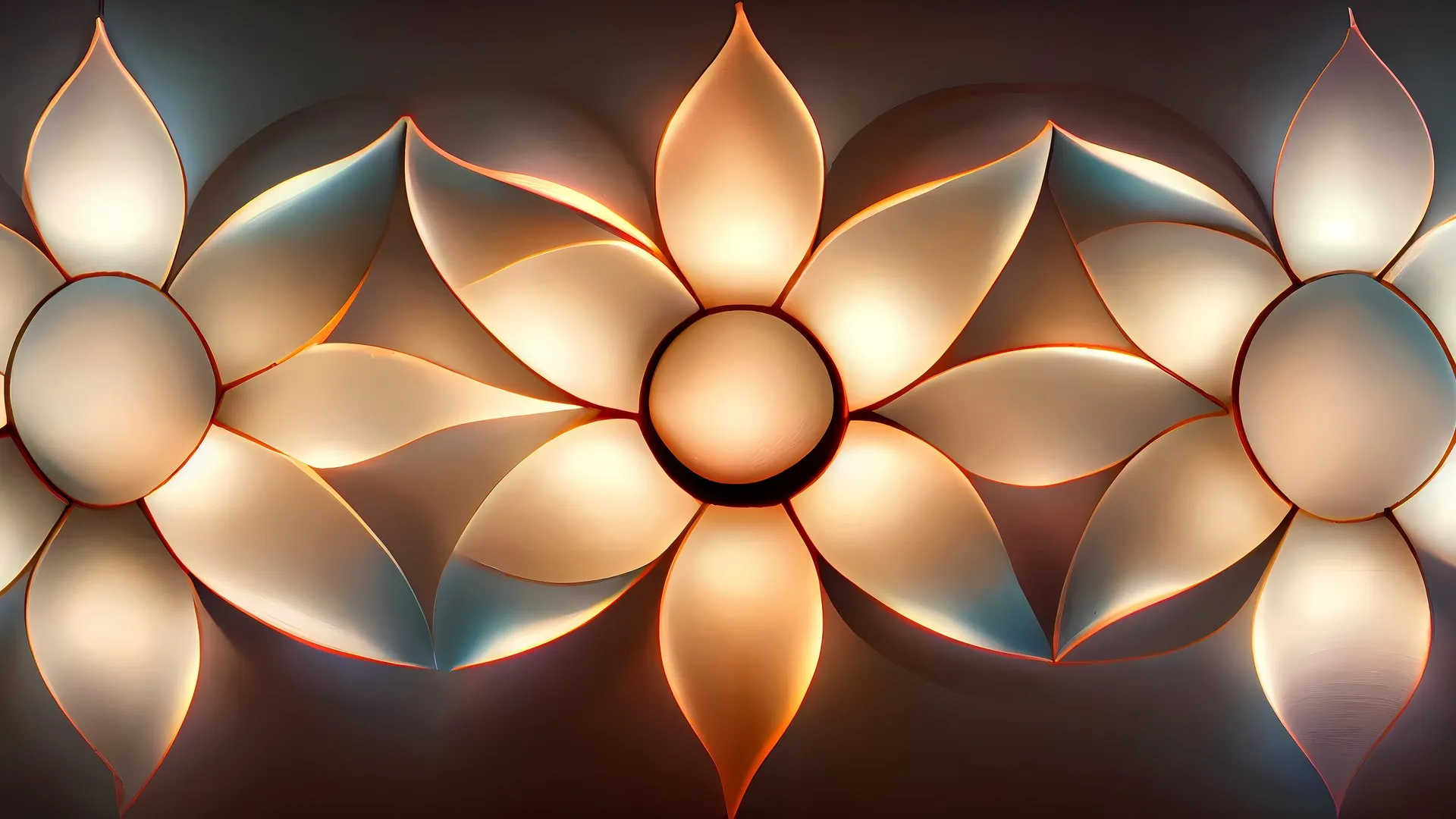 抽象花朵渐变金色简约4K电脑壁纸