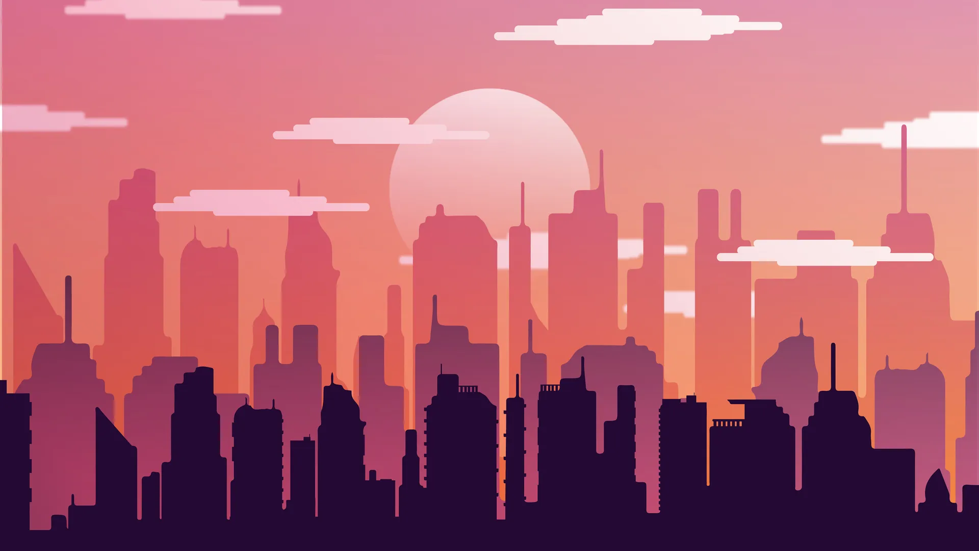 AI艺术城市景观4K矢量壁纸