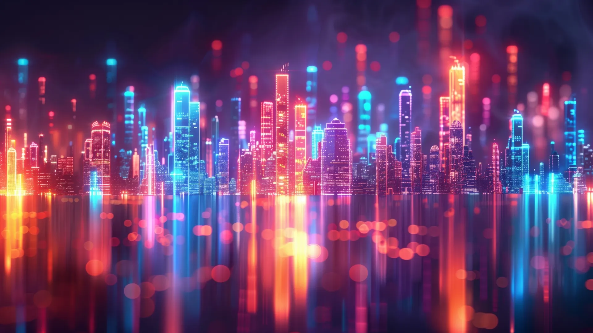 人工智能艺术：4K摩天大楼散景景深贴纸