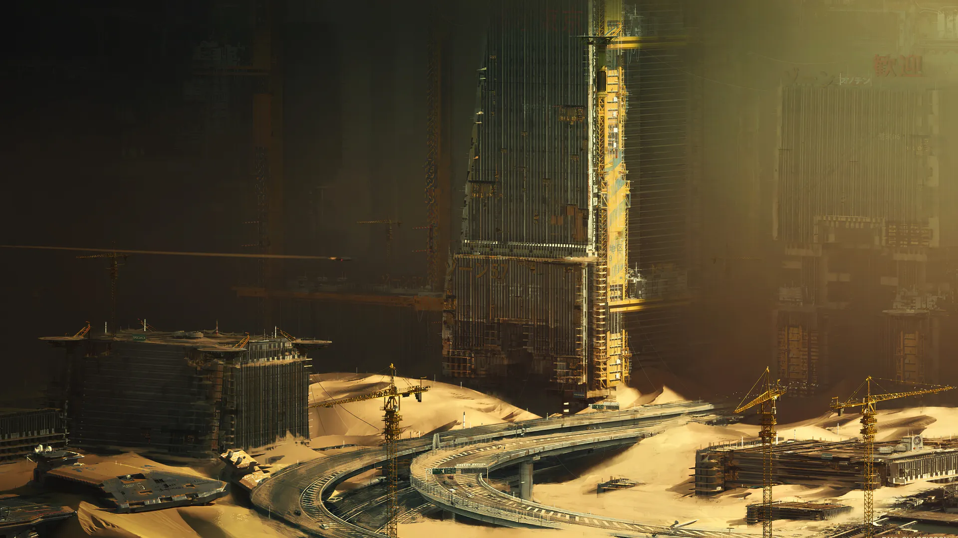 废弃城市未来主义建筑4K电脑壁纸