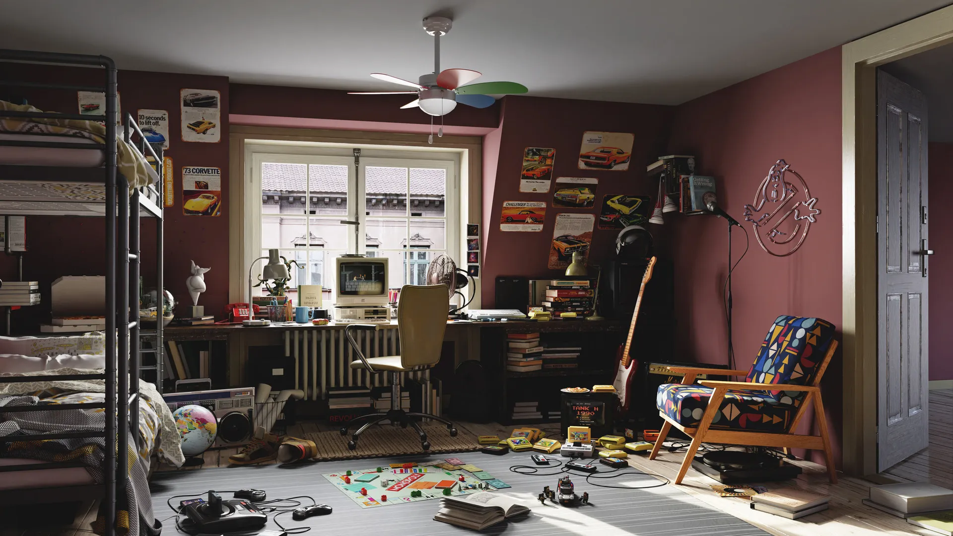 复古电脑游戏4K壁纸 办公室室内装饰