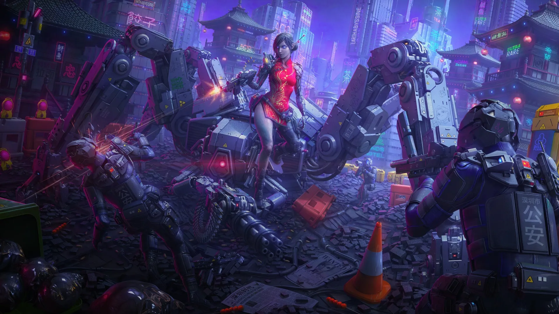 半机械骨骼机甲战斗机器人