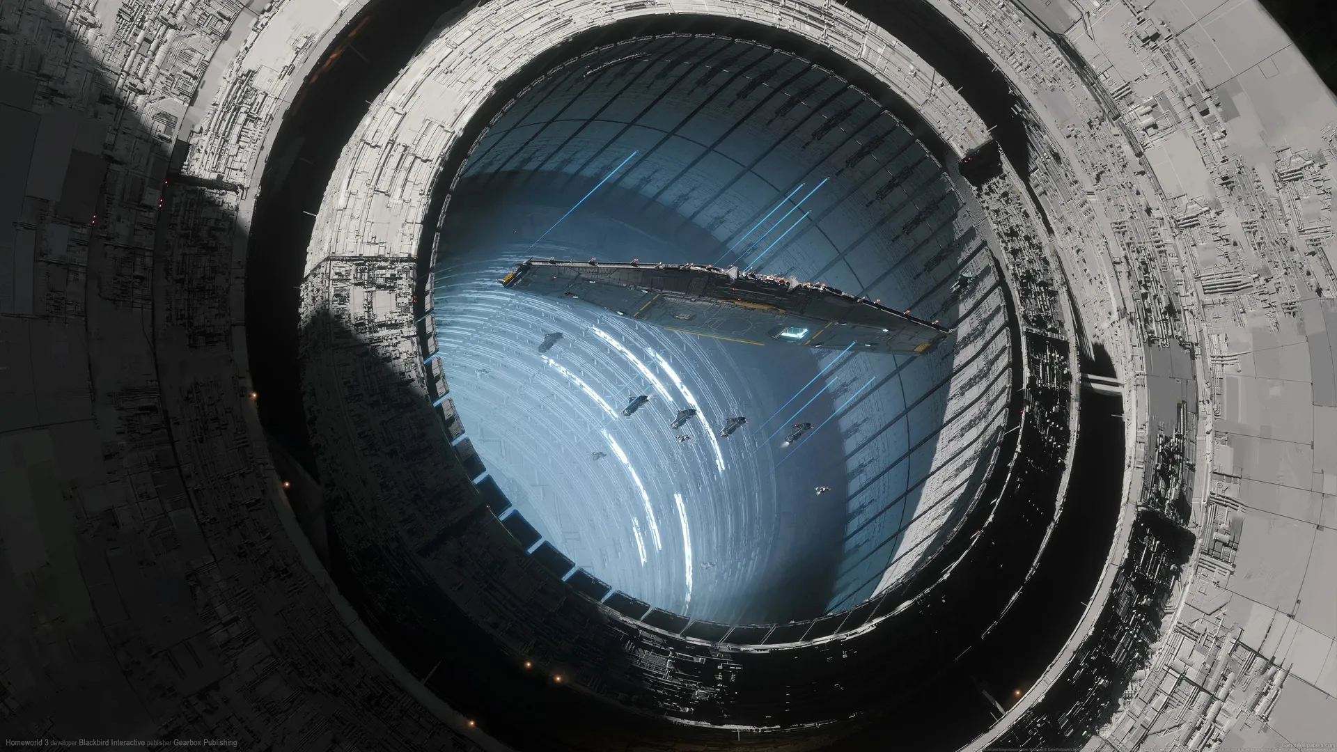 4K宇宙飞船与巨型结构电脑壁纸