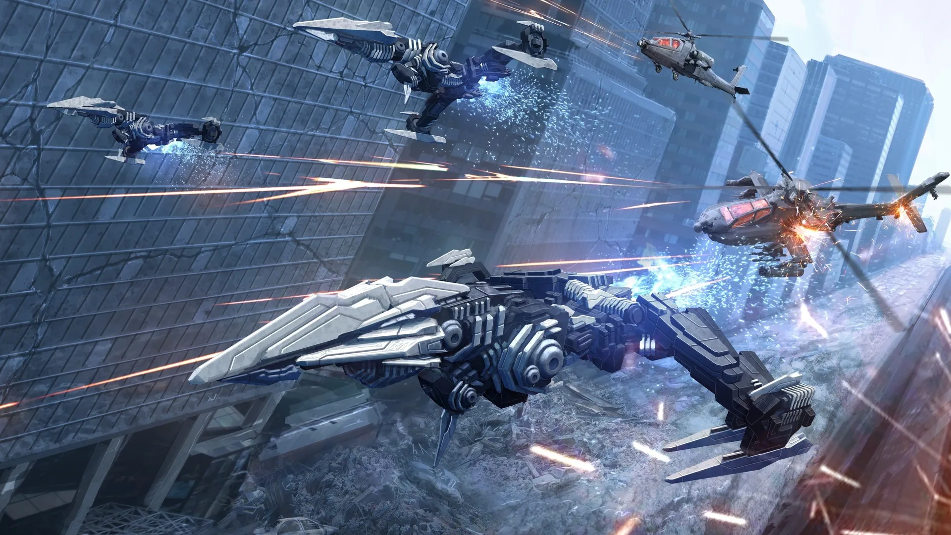 未来战争：AI艺术科幻城市4K游戏壁纸