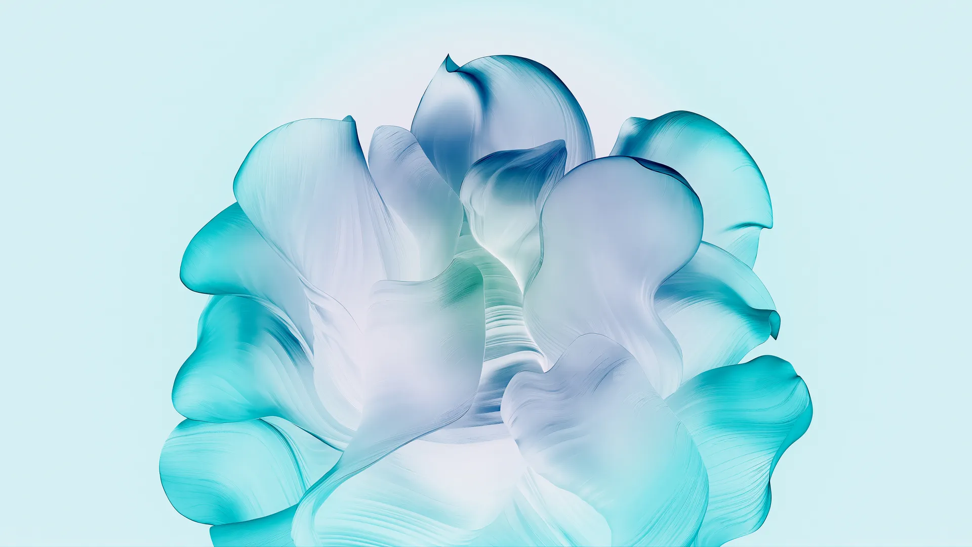 AI艺术青色简约4K壁纸，治愈办公清新极简