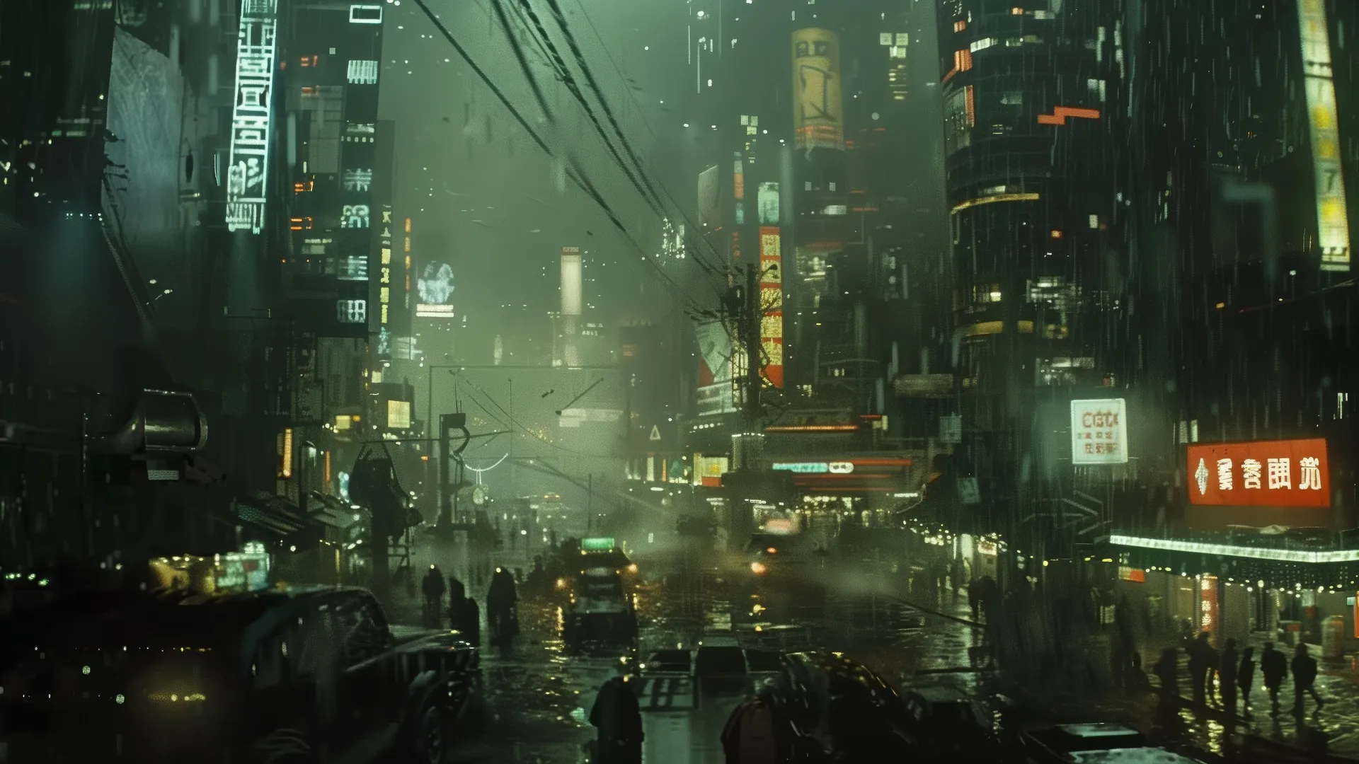 赛博朋克AI艺术4K霓虹城市壁纸