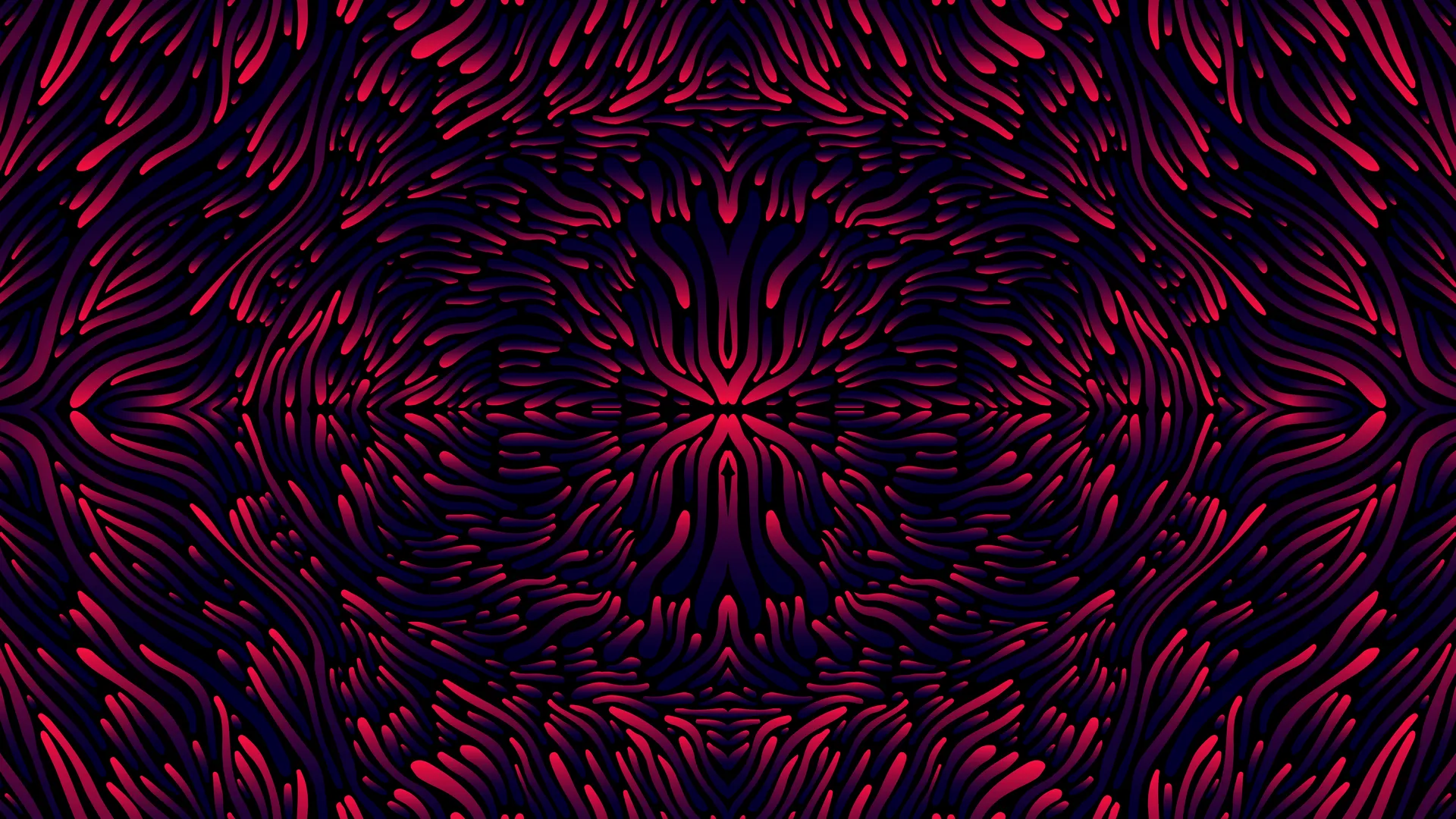 数字艺术抽象红蓝波浪对称触手4K壁纸