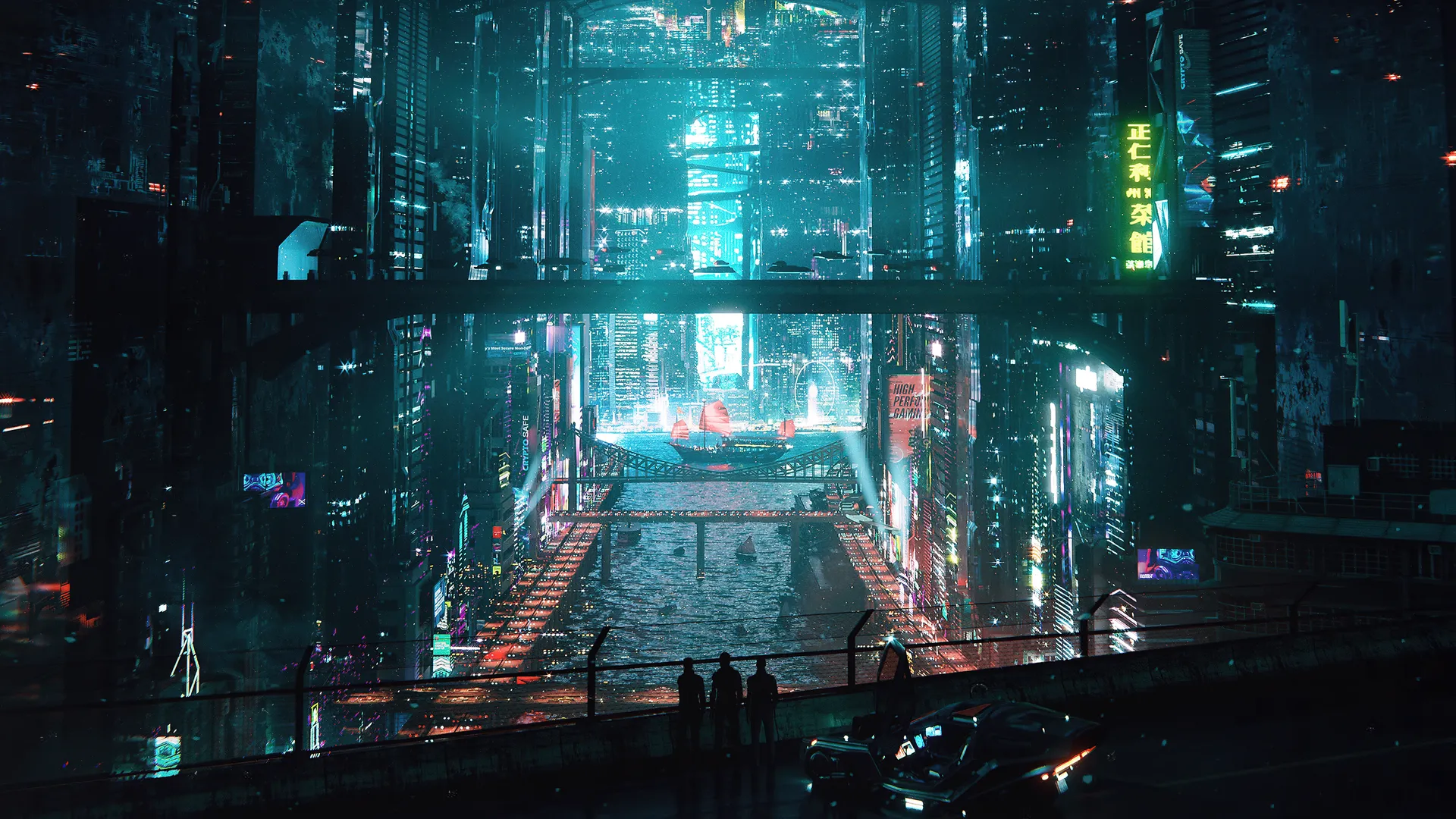 霓虹未来主义AI艺术4K电脑壁纸