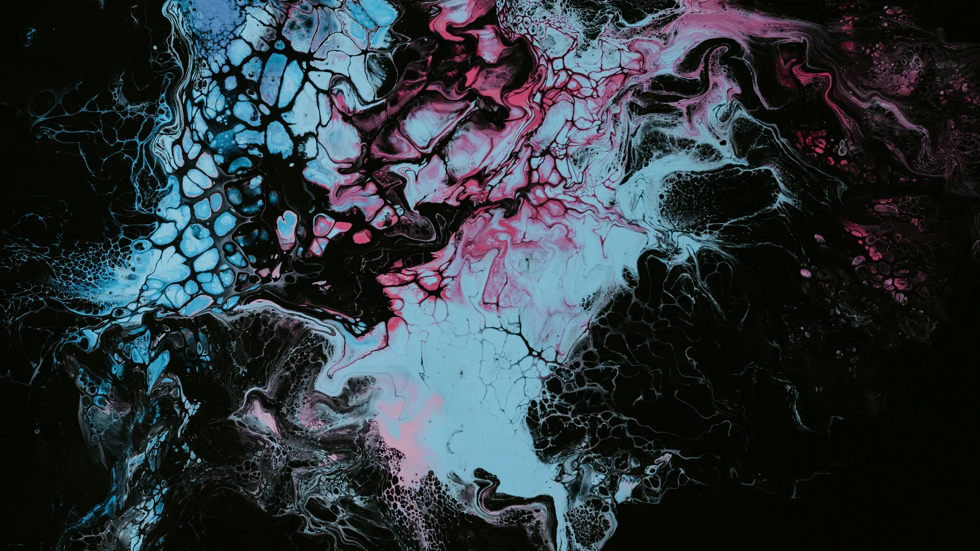 抽象流体黑青蓝数字艺术4K壁纸