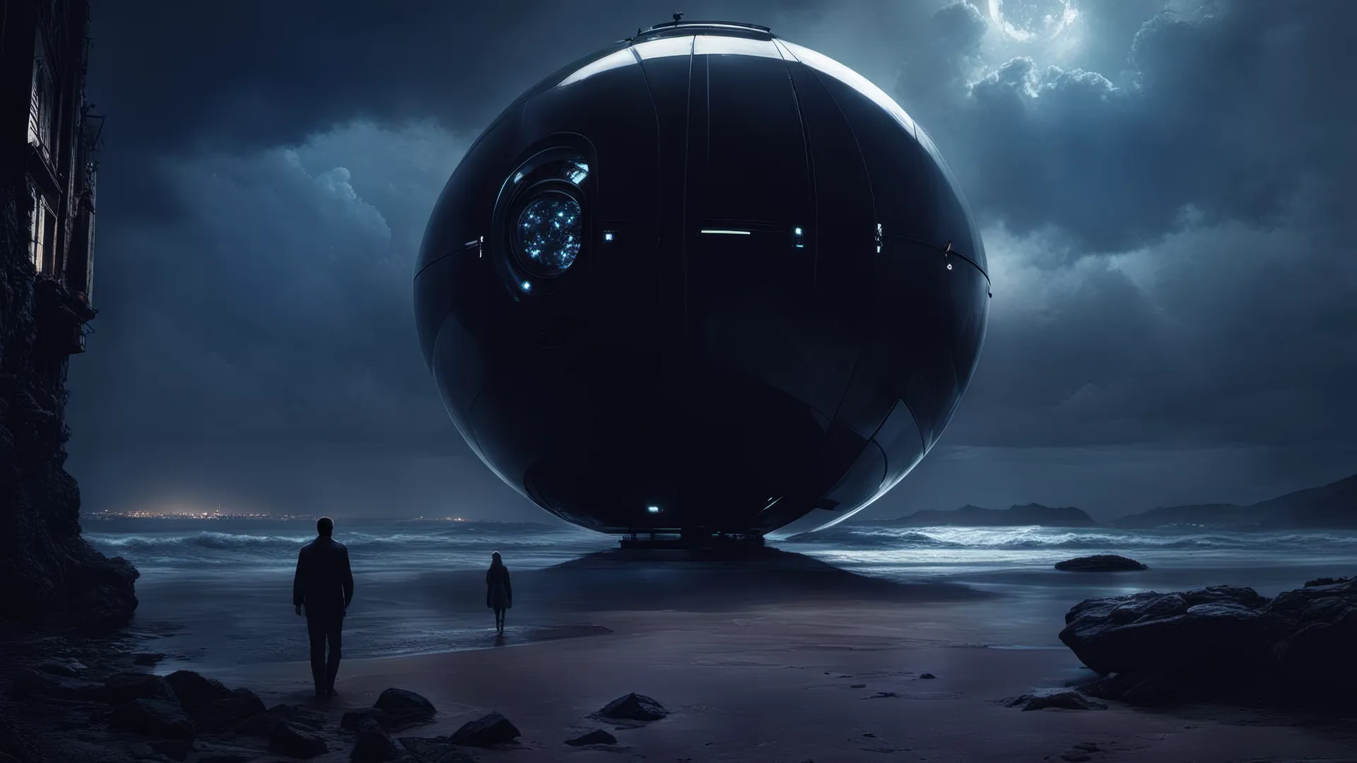 胶囊科幻黑暗球体4K电脑壁纸