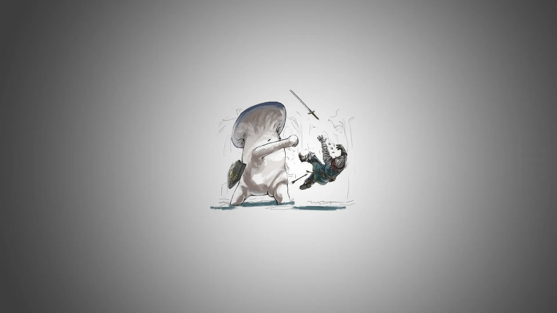 骑士黑魂剑蘑菇AI艺术4K电脑壁纸