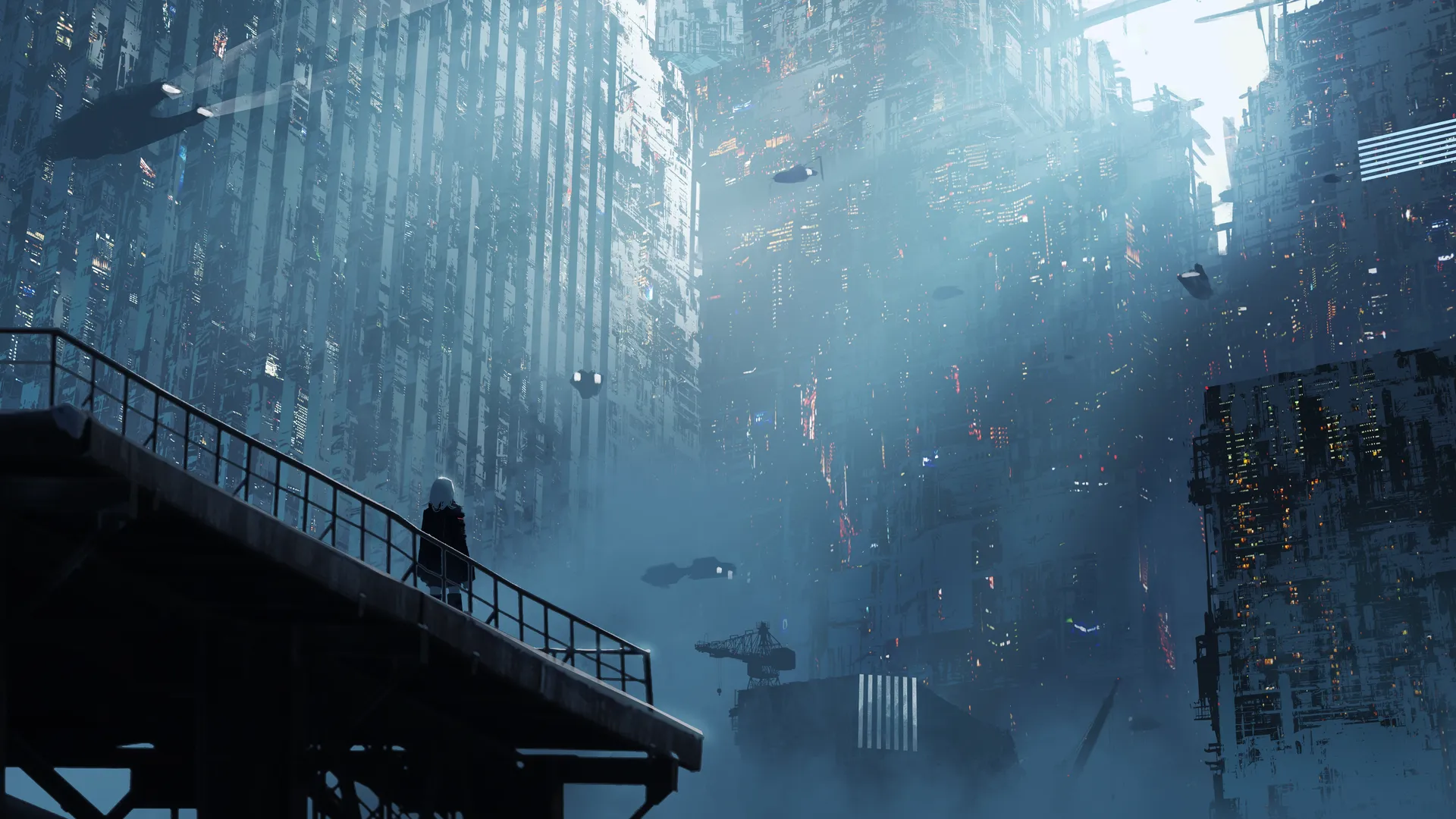 赛博朋克动漫4K壁纸：未来城市科幻艺术