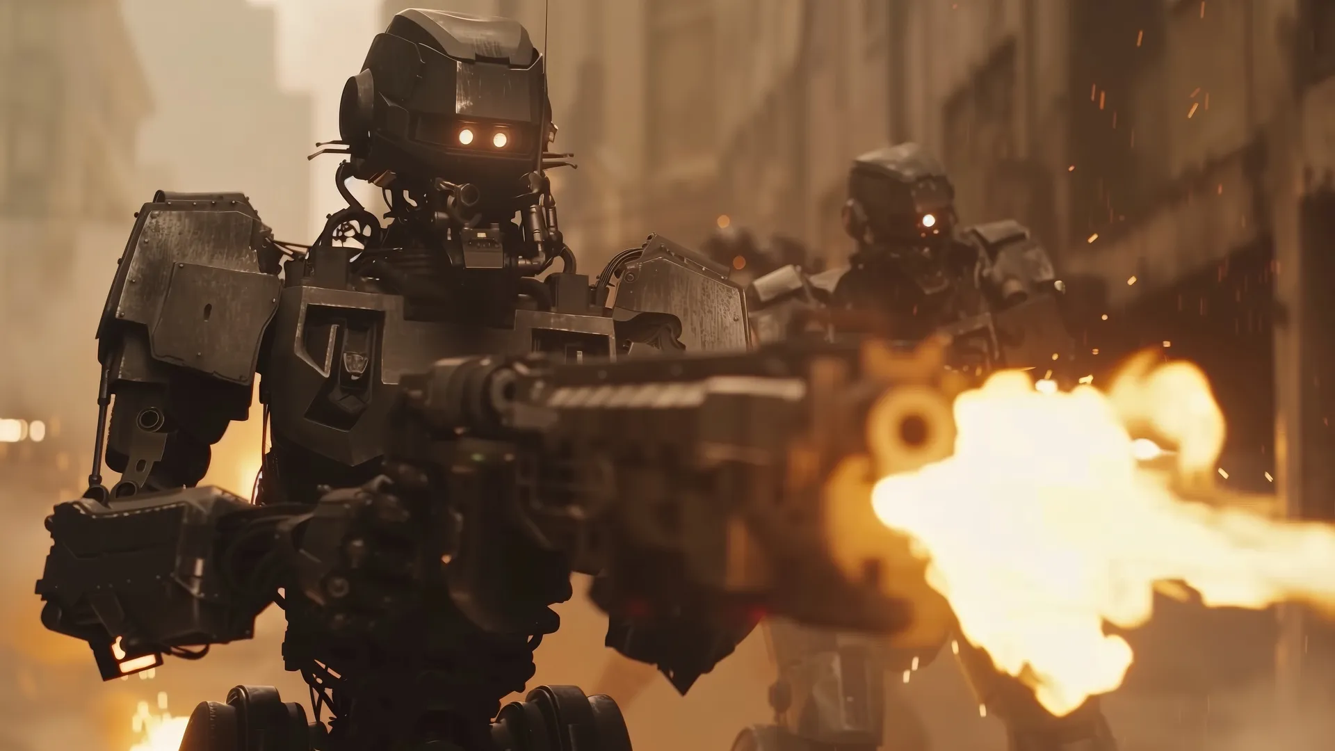 AI战争机器人4K射击壁纸