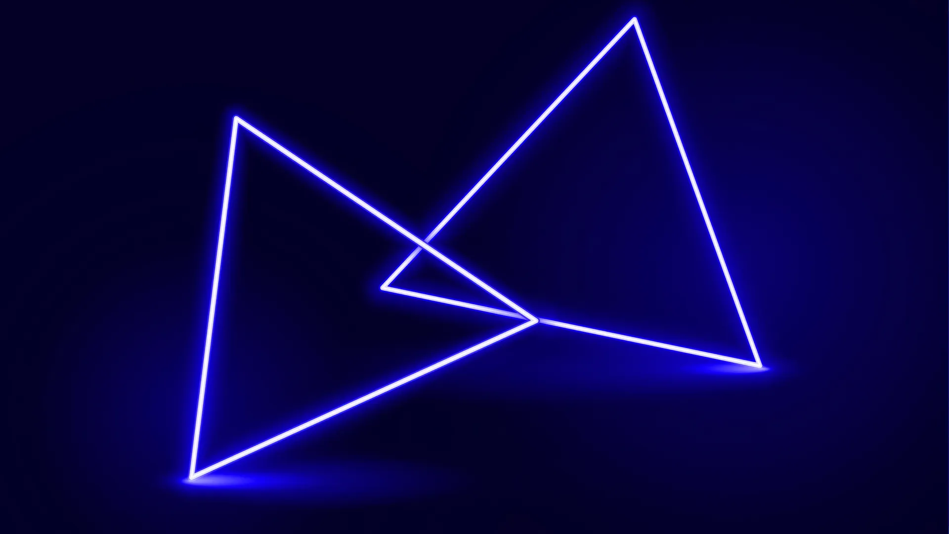 蓝色霓虹三角形发光4K抽象艺术壁纸