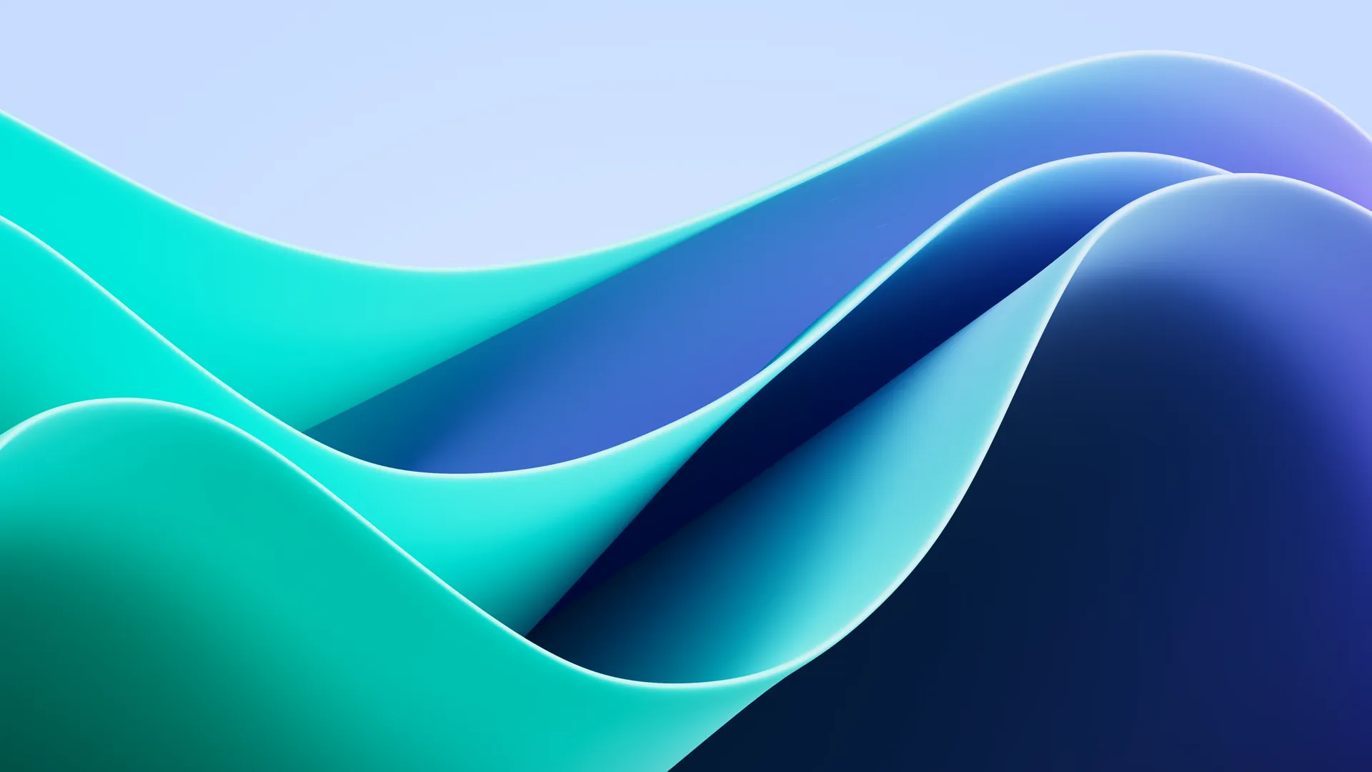 微软AI艺术4K壁纸：极简波形彩色背景