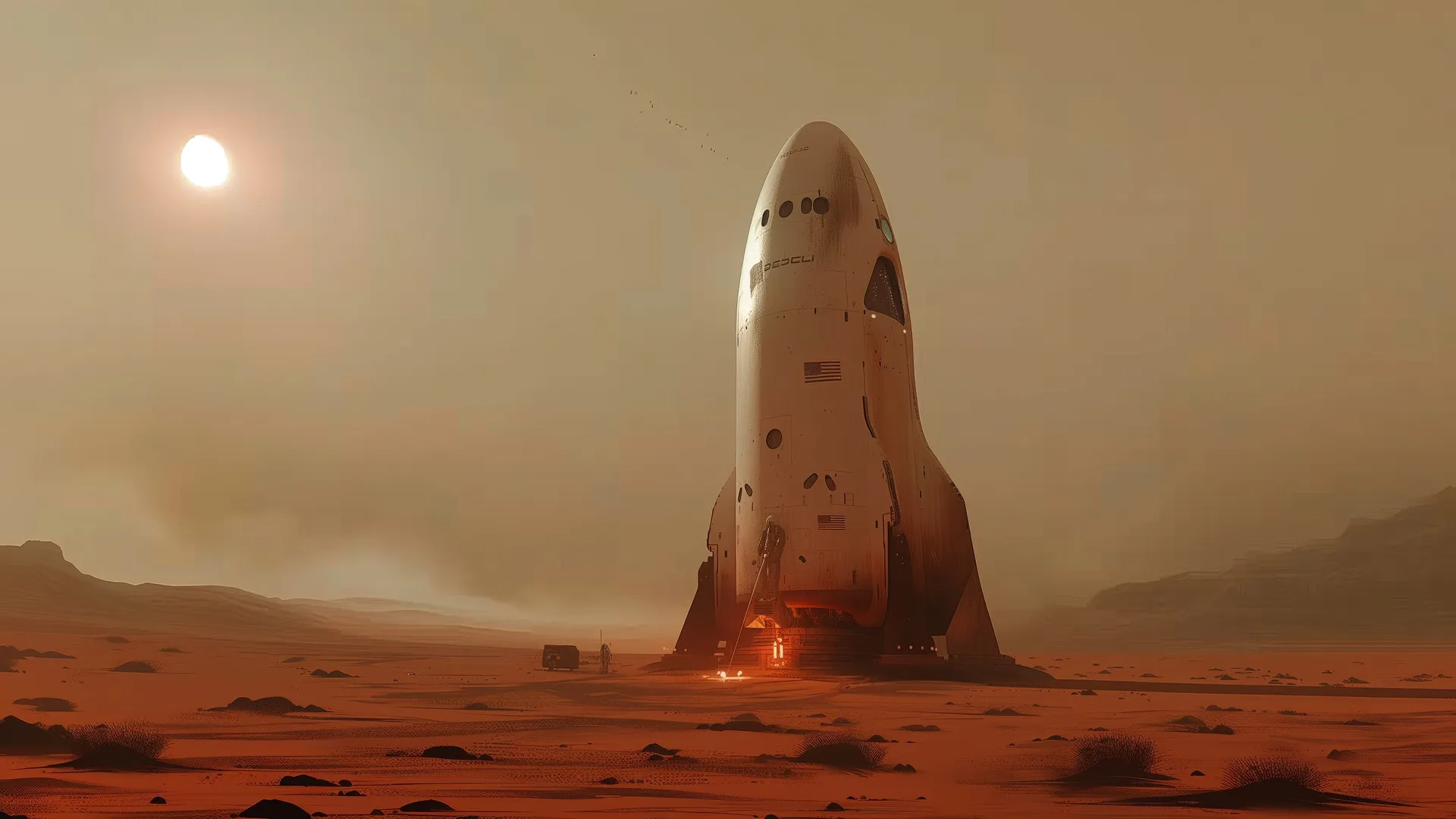 AI艺术火箭火星4K电脑壁纸
