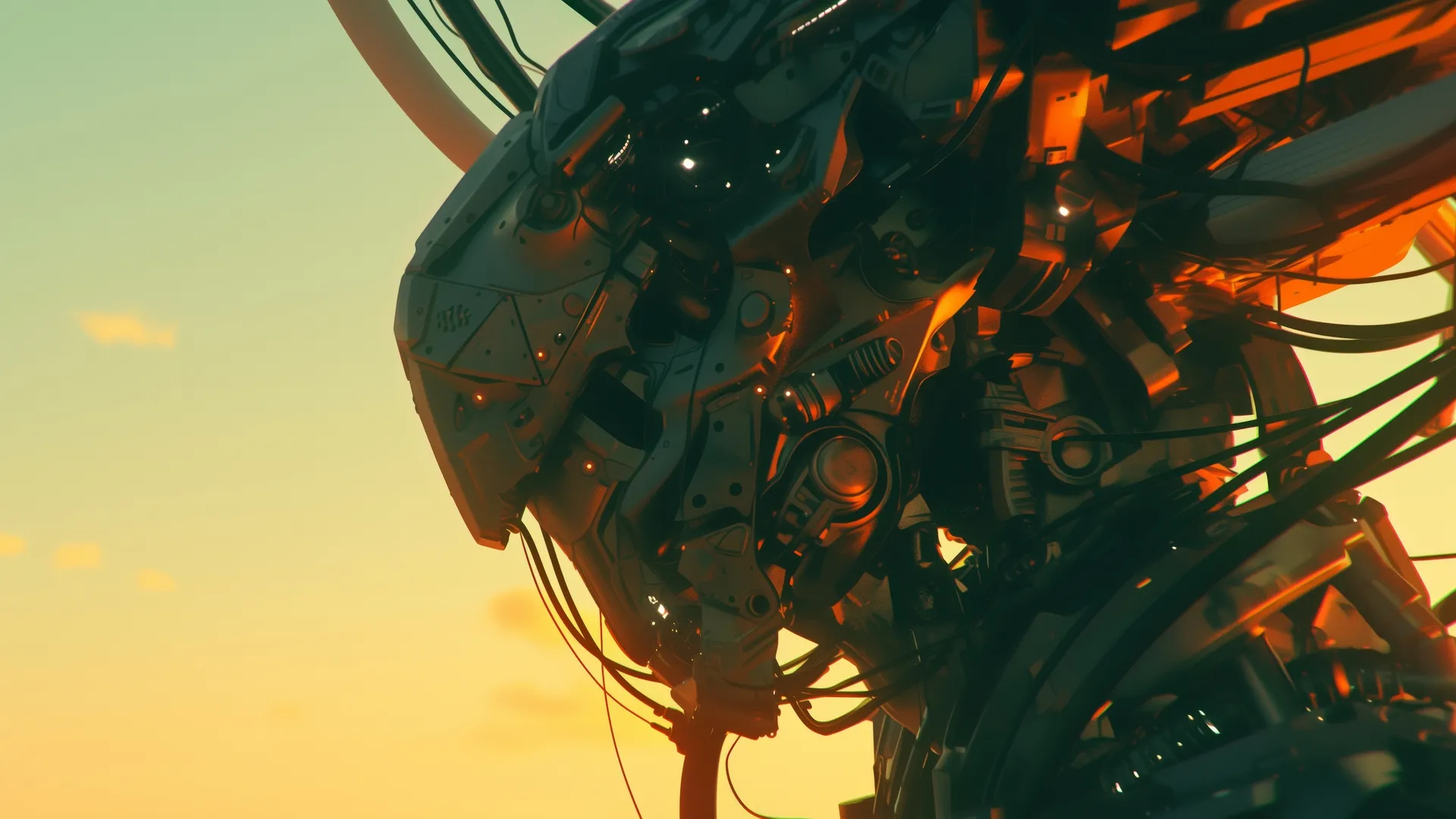 AI艺术机器人4K黄昏壁纸