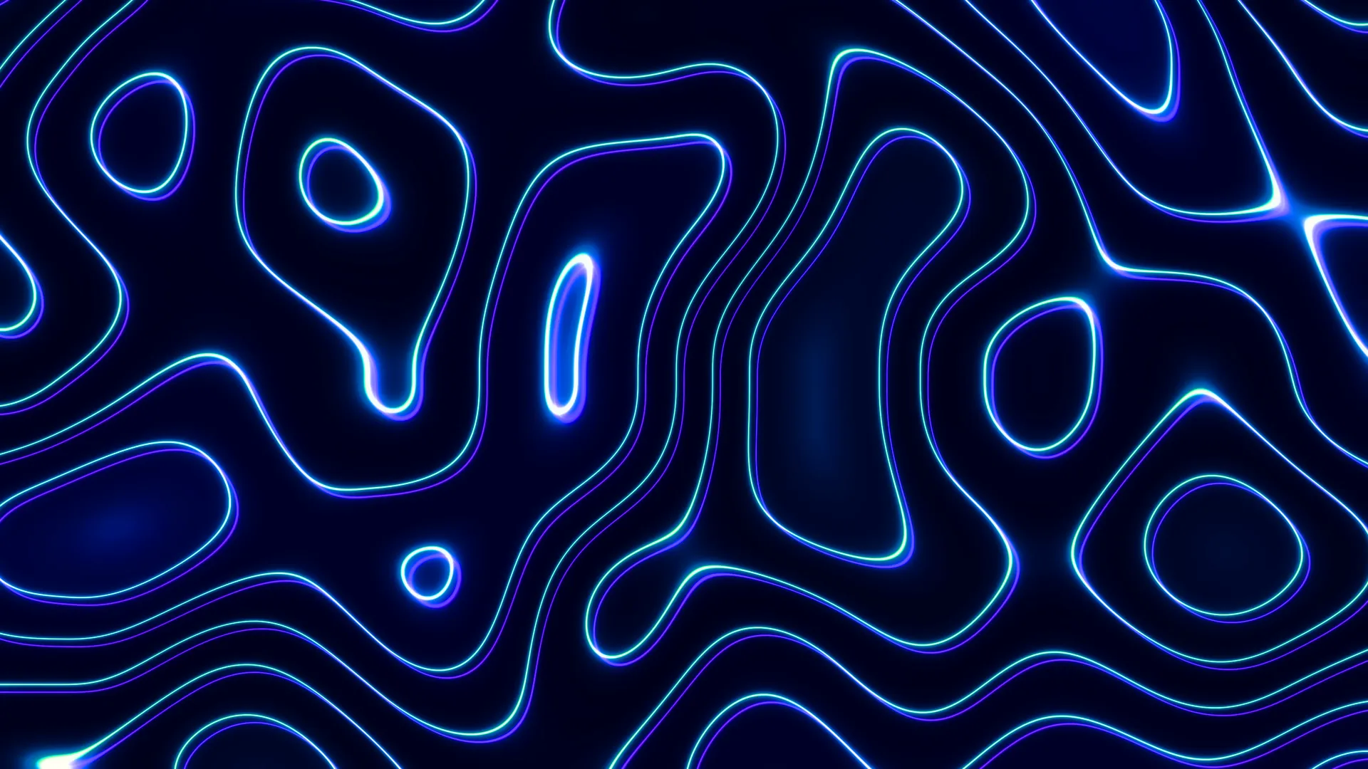 抽象蓝色霓虹波浪数字艺术4K壁纸