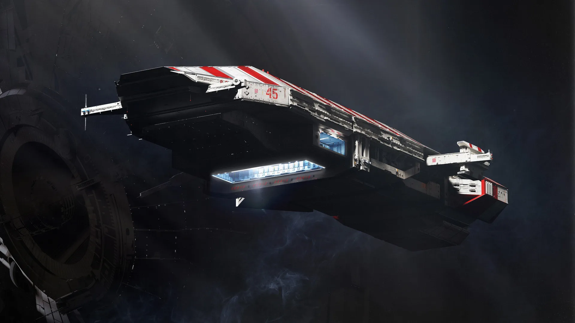 数字艺术4K壁纸：科幻飞船艺术品