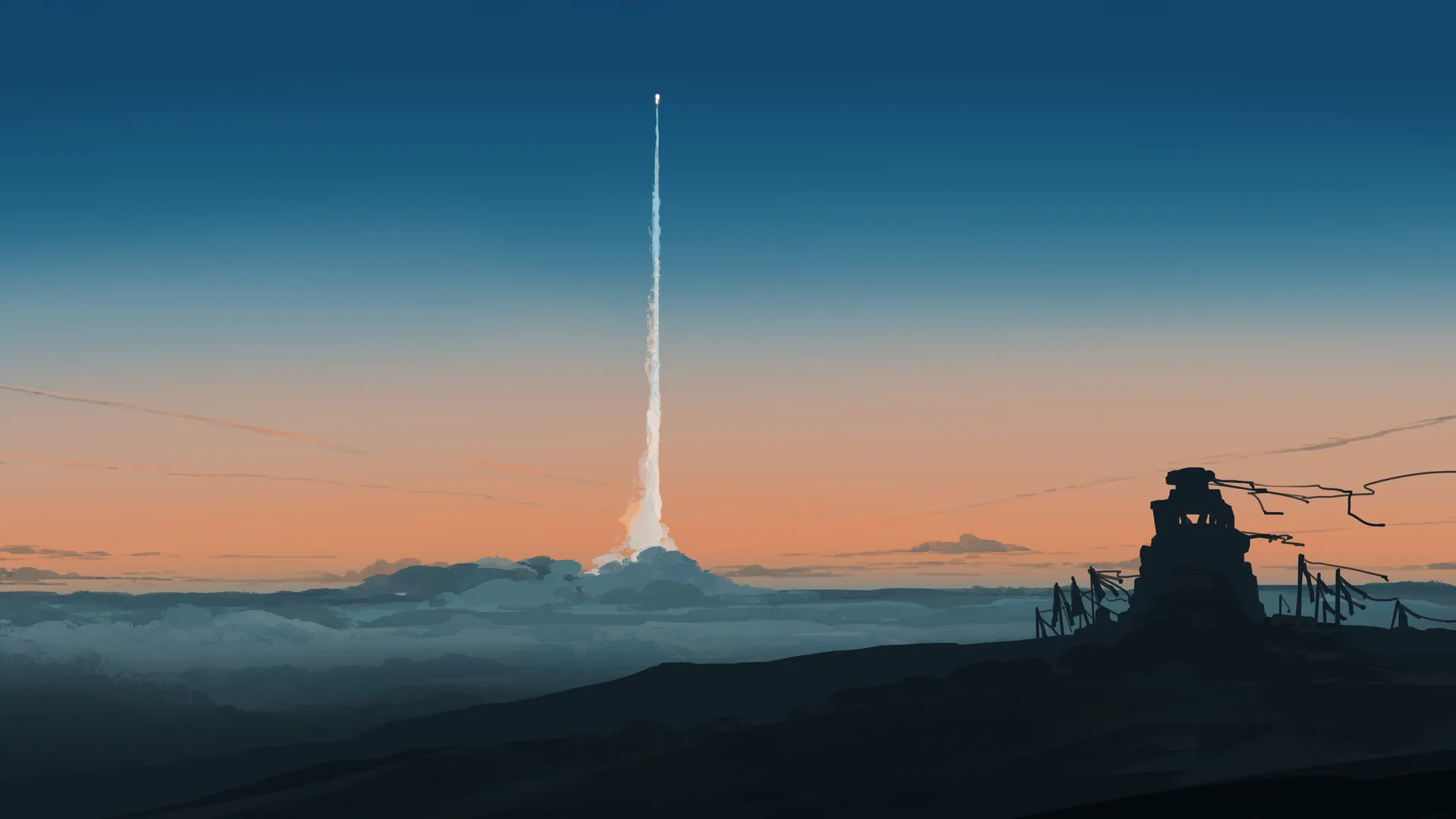 优雅极简日落云景4K宽屏壁纸