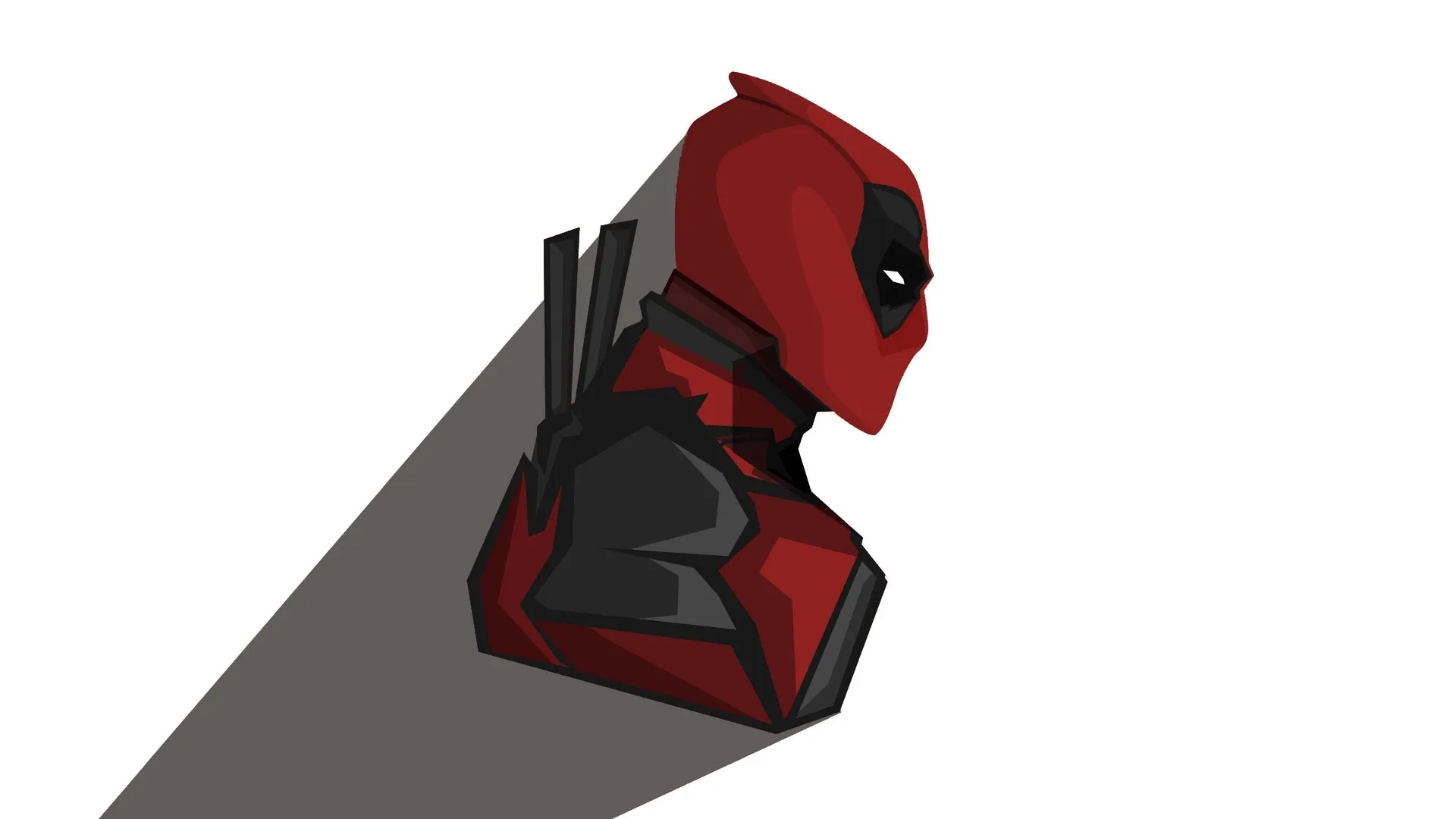 死侍漫威4K壁纸：白色背景超级英雄绘画