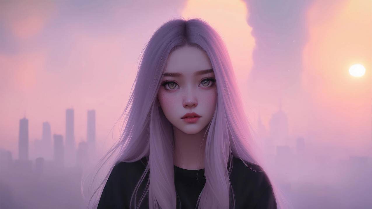 粉红发女孩动漫壁纸