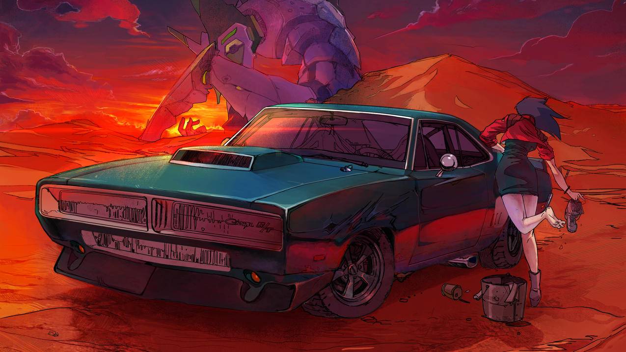 女生与机器人动漫壁纸