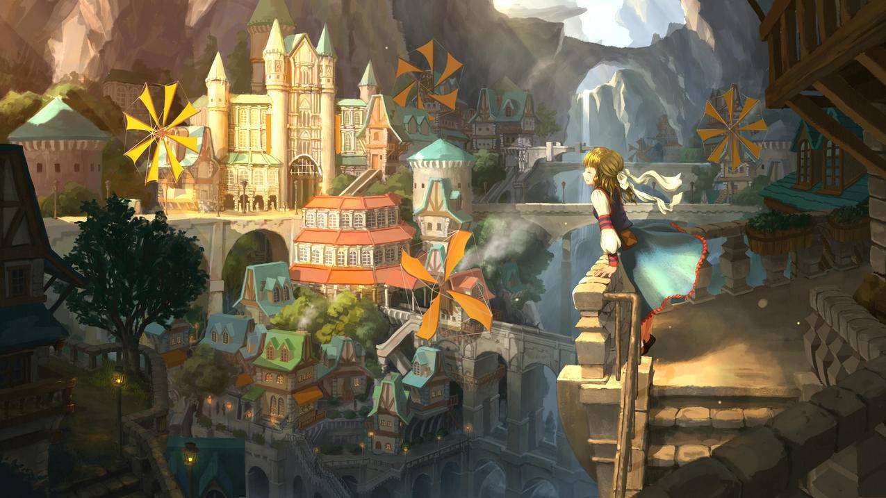 峡谷都市奇幻动漫壁纸