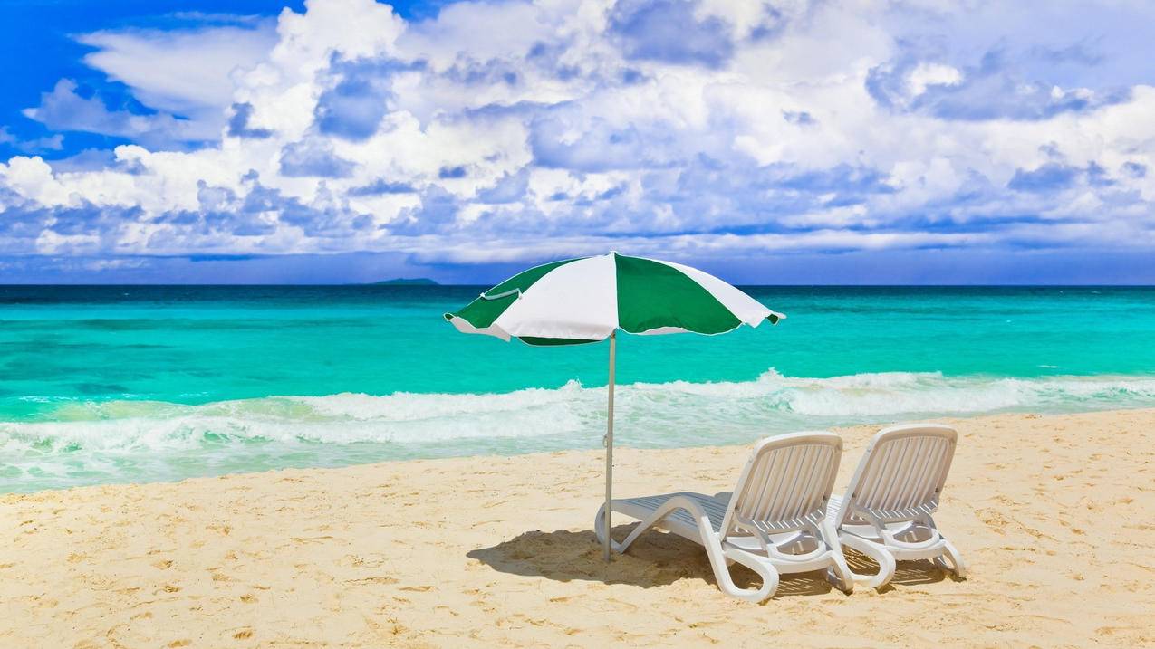 风景蓝天白云大海高清壁纸