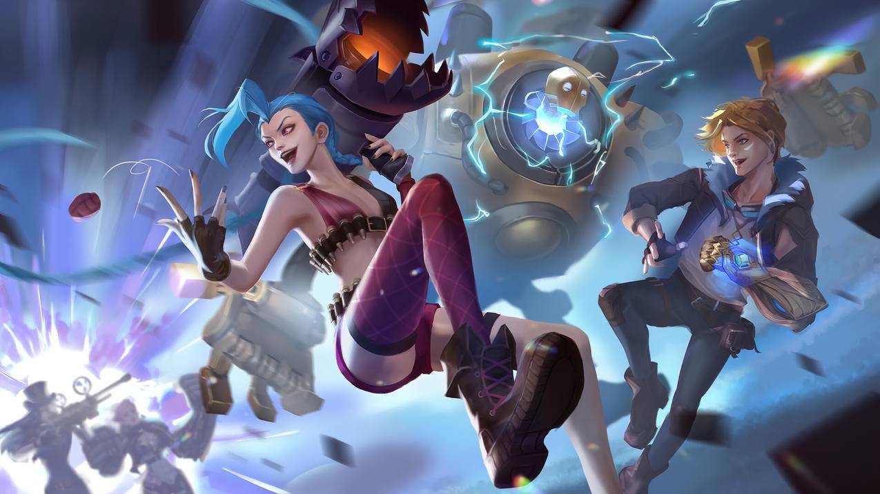 英雄联盟4K壁纸：金克丝凯特琳等