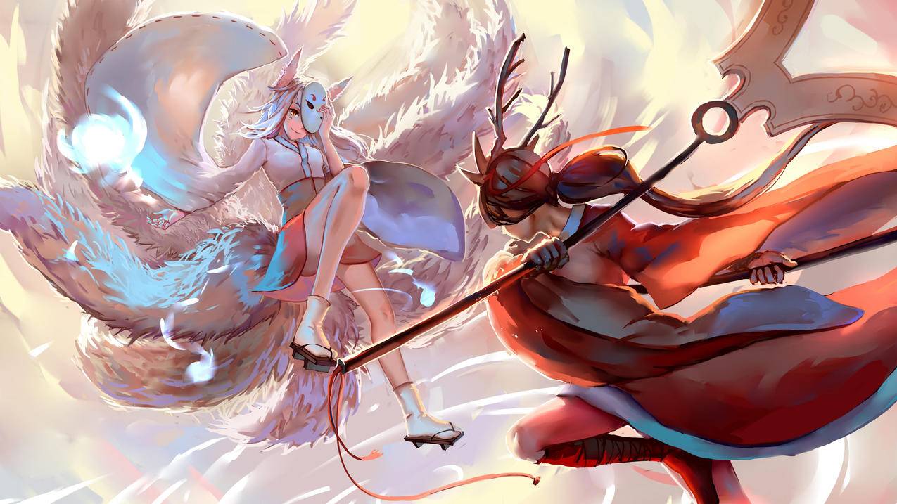 二次元阿狸阿卡丽英雄联盟壁纸