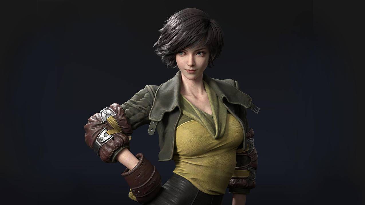 短发女孩帅气可爱3D动漫壁纸