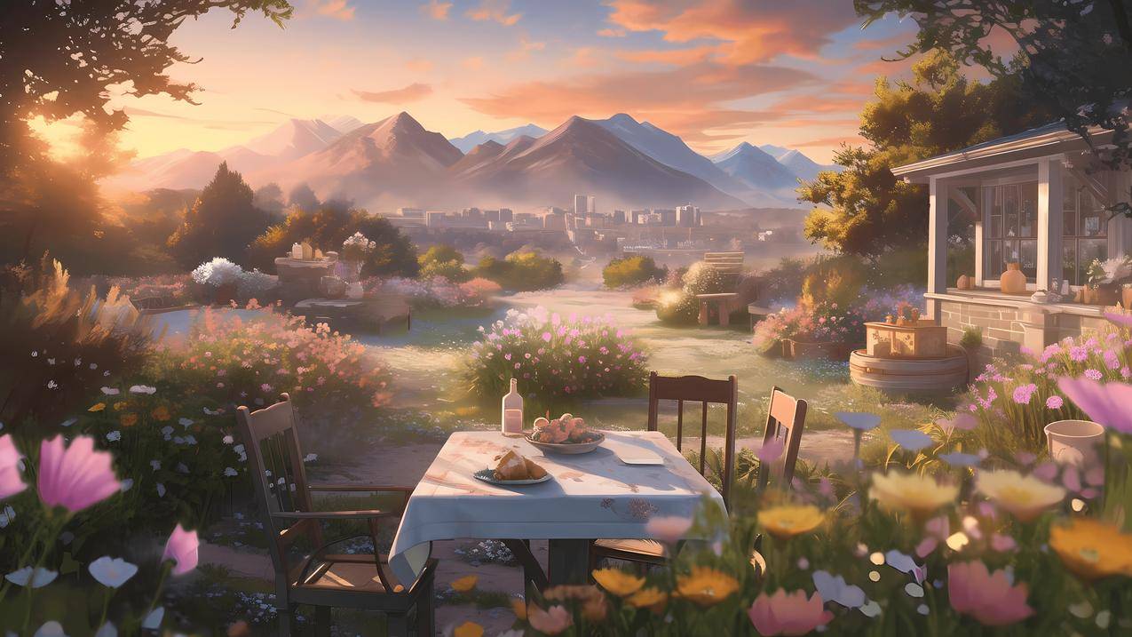 落日晚宴4K风景壁纸下载