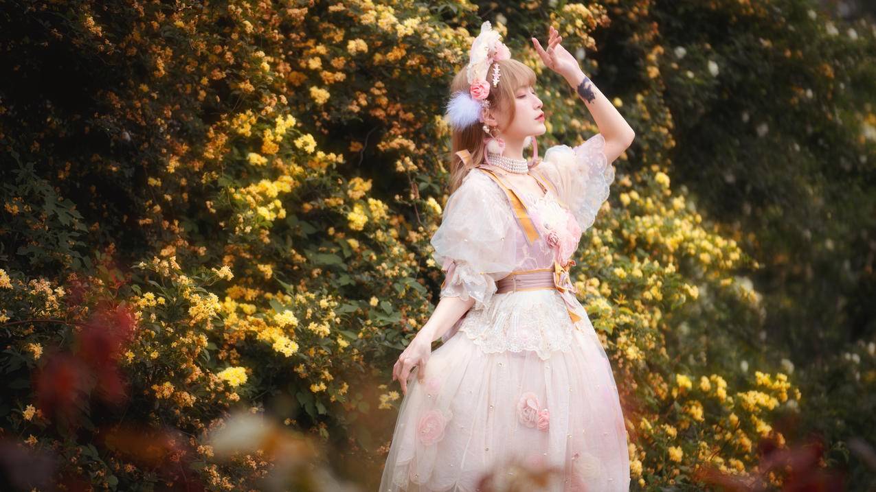 鲜花美女4K壁纸