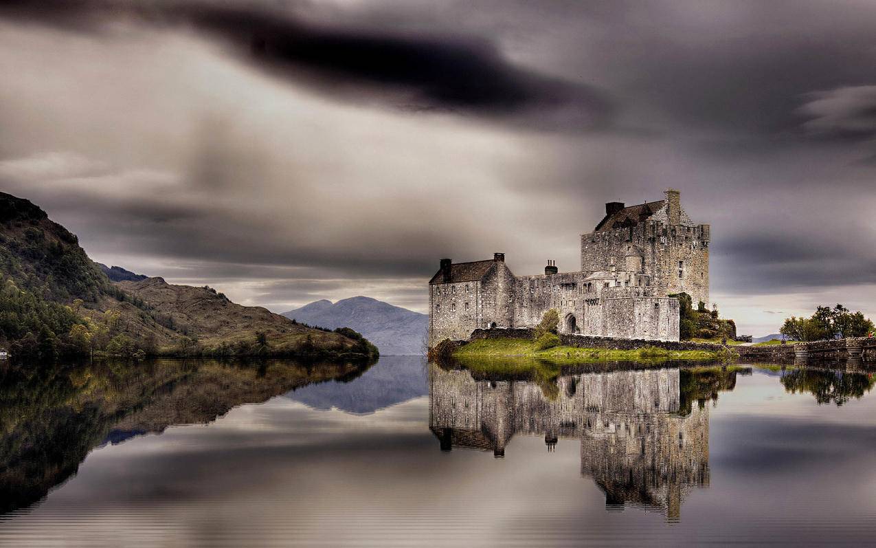 风景 自然风光 城堡 湖泊 高清壁纸