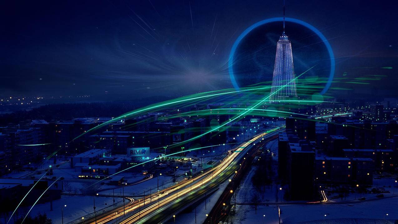 风景自然风光夜景城市建筑灯火阑珊壁纸