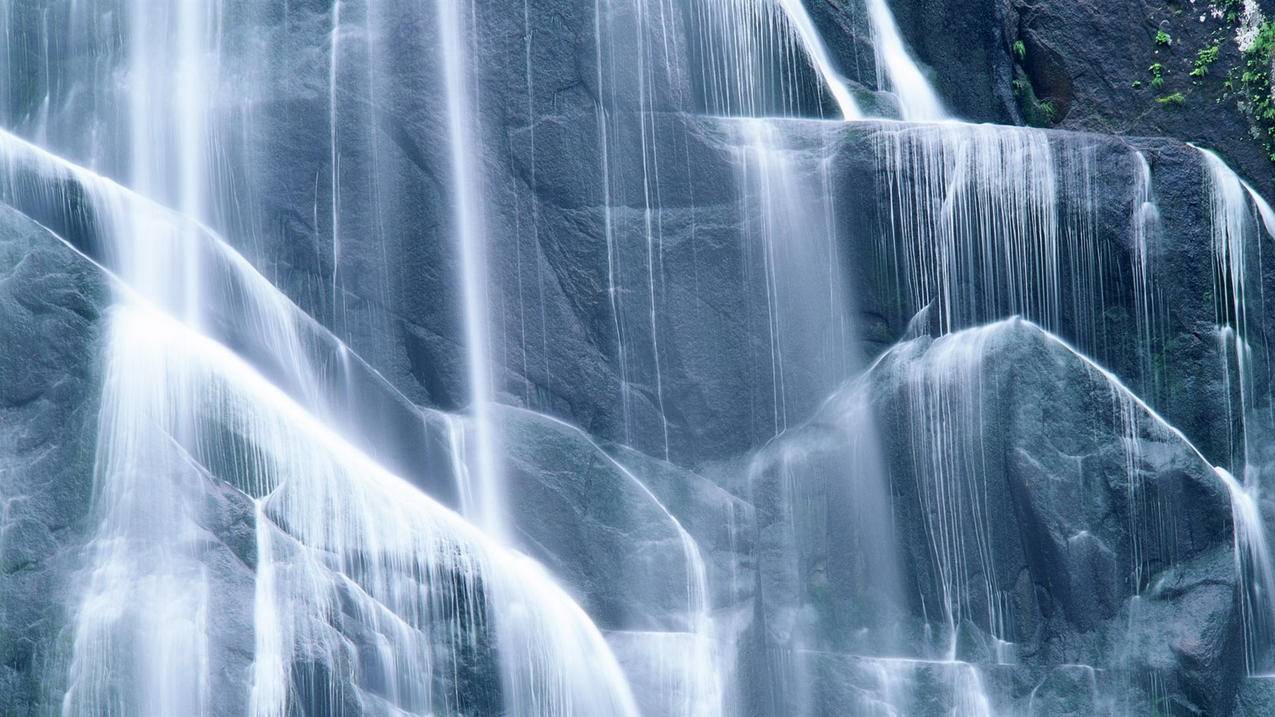 风景自然风光意境夏日瀑布高清壁纸