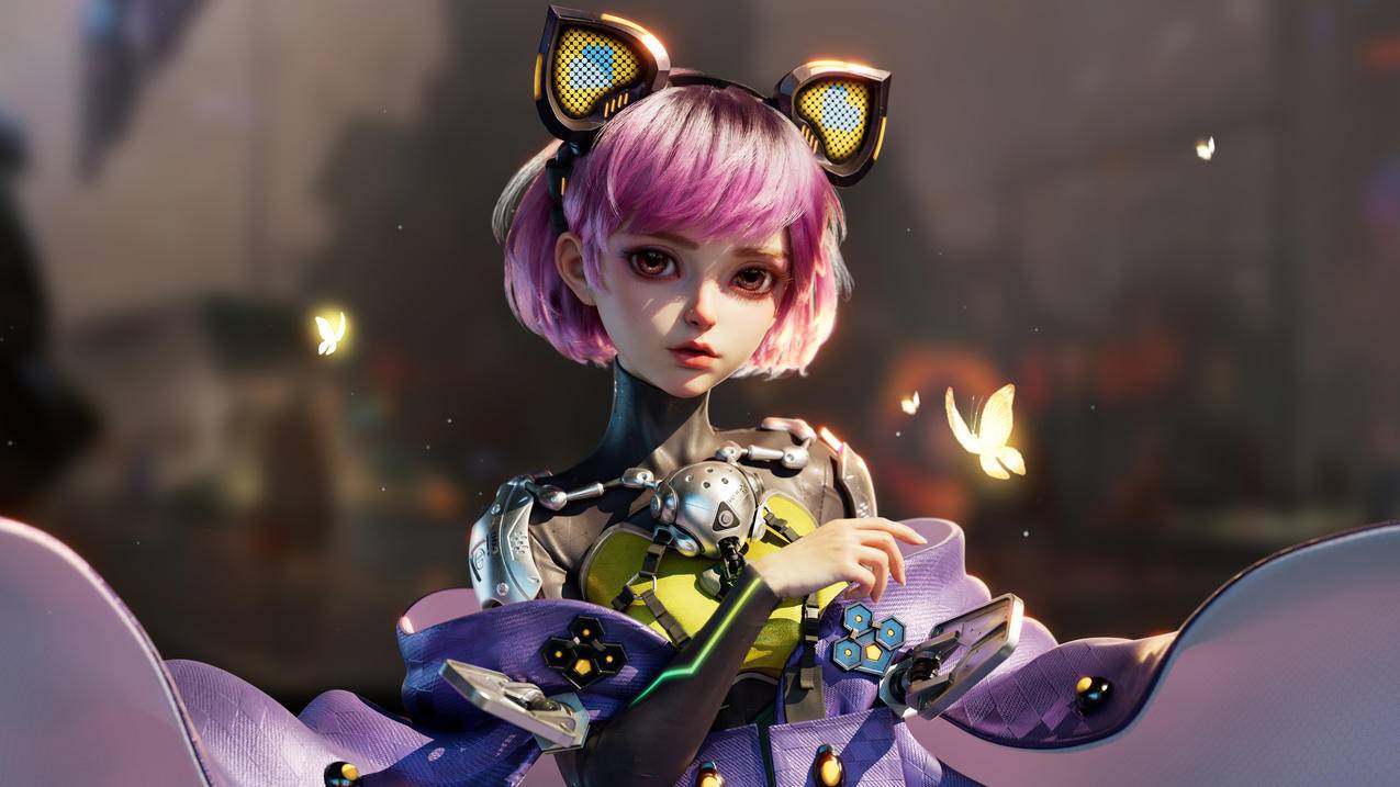 可爱3D蝴蝶发箍动漫壁纸