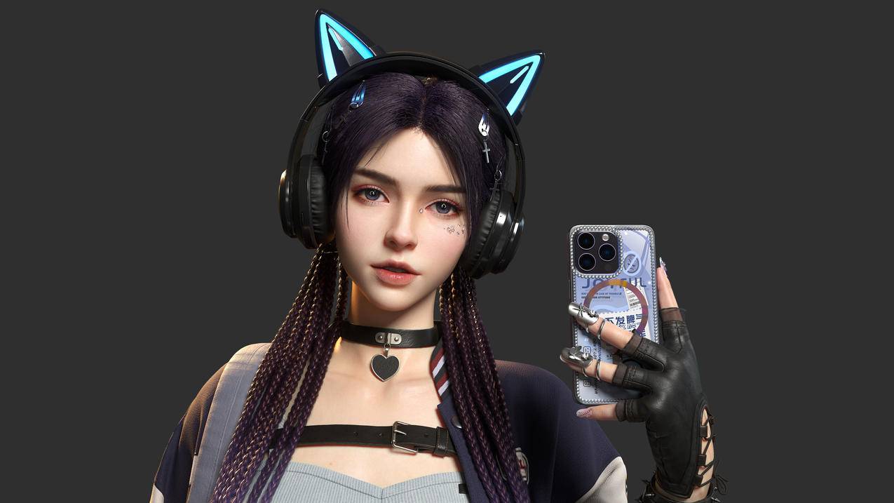 时尚音乐3D美女动漫4K壁纸