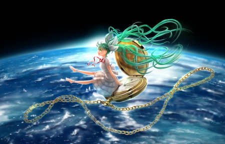 怀表 链子 女孩 太空 行
