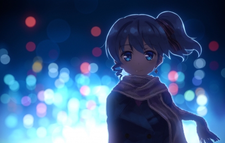 可爱动漫女生围巾3840×2