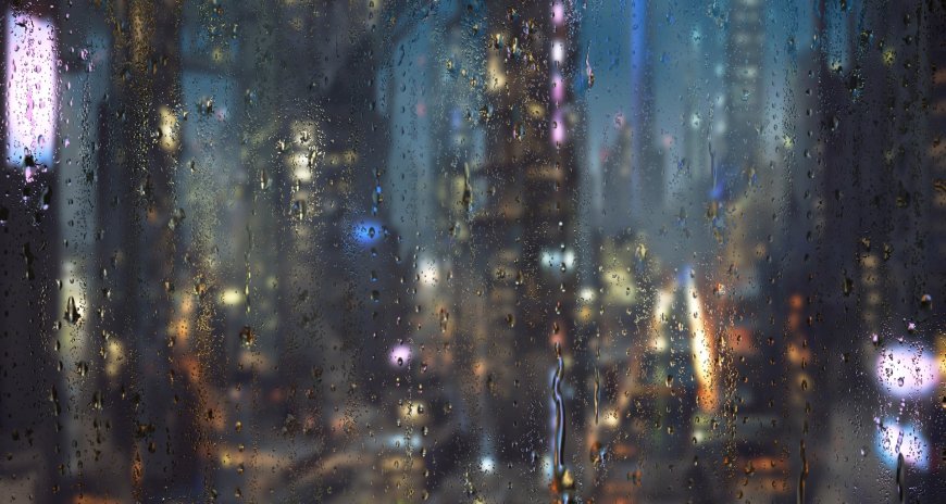 雨天玻璃雨滴壁纸