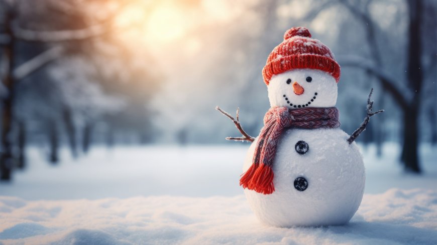 冬天树林雪人可爱电脑壁纸