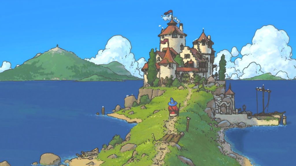 像素游戏4K壁纸：岛塔码头自然风光